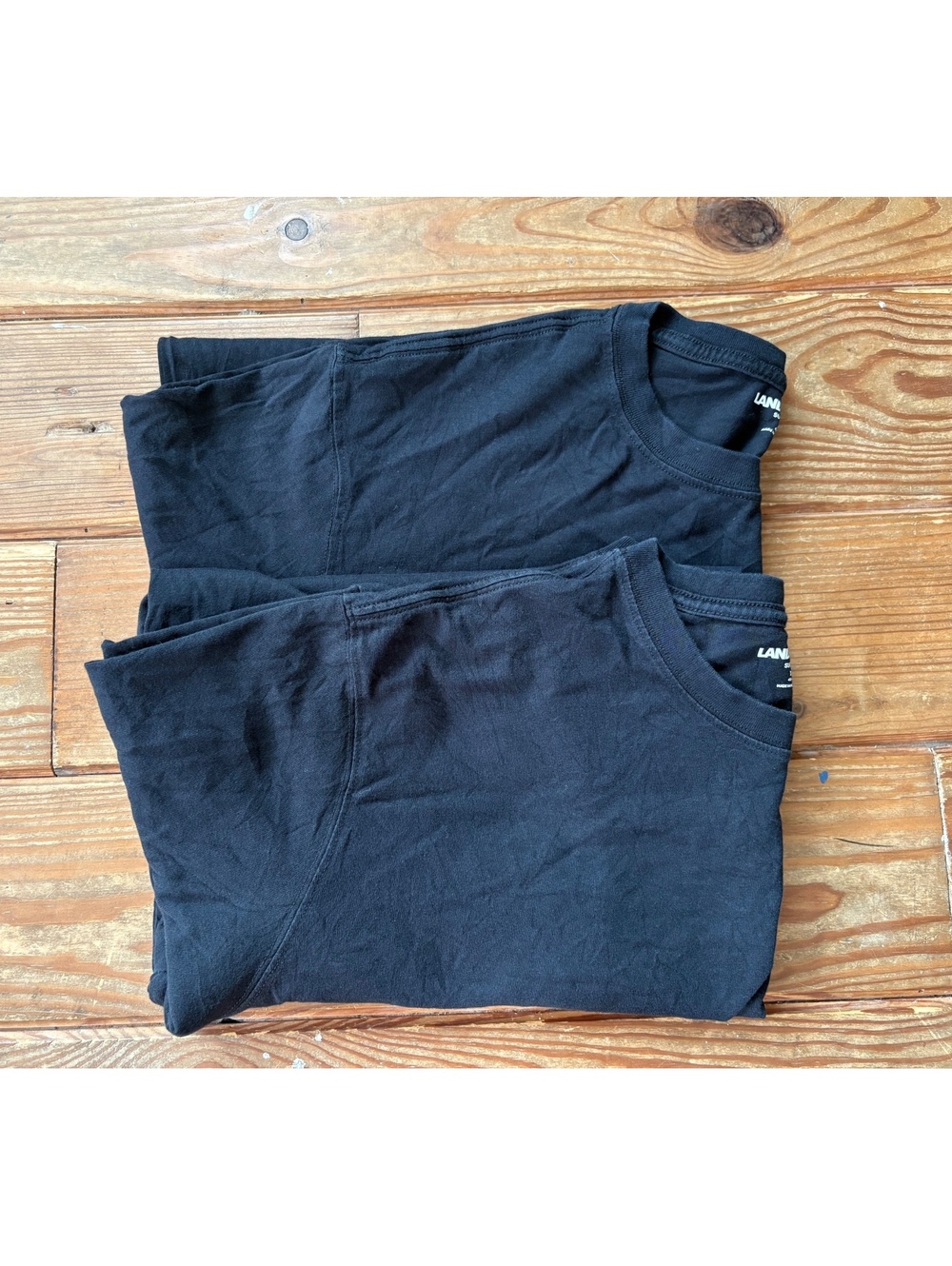 Lot of 2 Lands’ End Super-T men’s short sleeve black size XL (46–48).